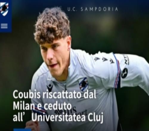 官方：米兰22岁中卫库比斯转会桑普，并被外租至克卢日