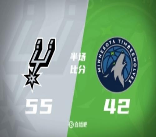 半场战报马刺领先森林狼13分文班16+6爱德华兹12分