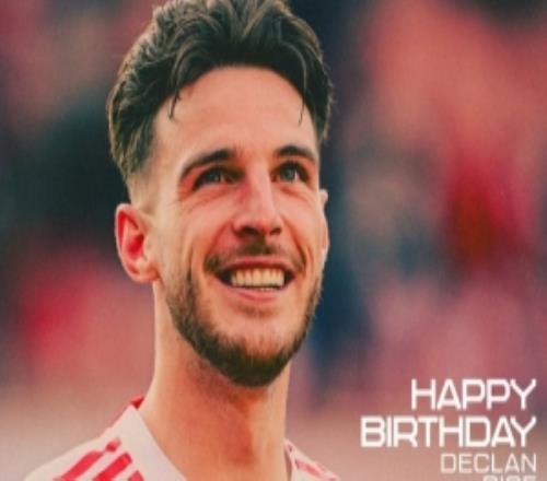 阿森纳祝赖斯27岁生日快乐，球员加盟以来出战131场20球27助