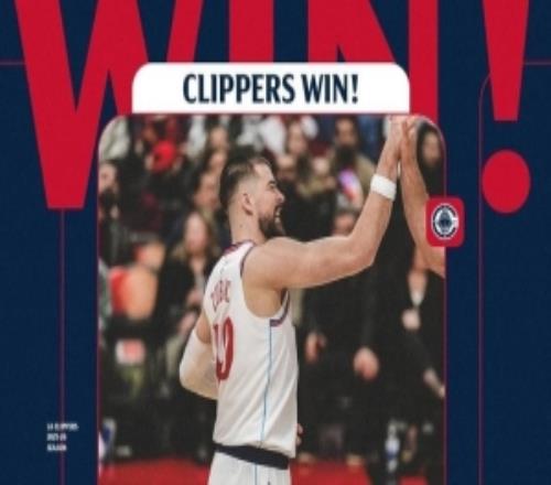 一战打破质疑快船官推发布赢球海报：封面人物祖巴茨