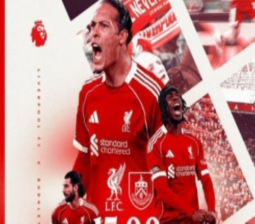 利物浦官推晒对阵伯恩利海报：范戴克、弗林蓬、索博斯洛伊出镜