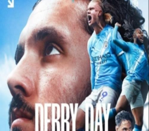 曼城官推晒海报预热本轮曼市德比：哈兰德、塞梅尼奥、多库出镜