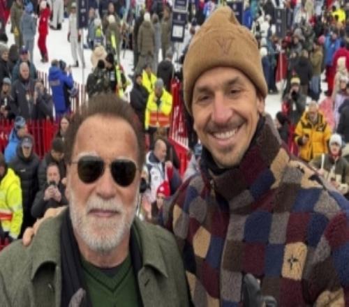 伊布晒照和施瓦辛格看滑雪世界杯，致敬终结者：Wewillbeback