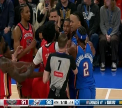 各打五十大板！杰林威与萨迪克贝发球前推搡冲突分别吃T