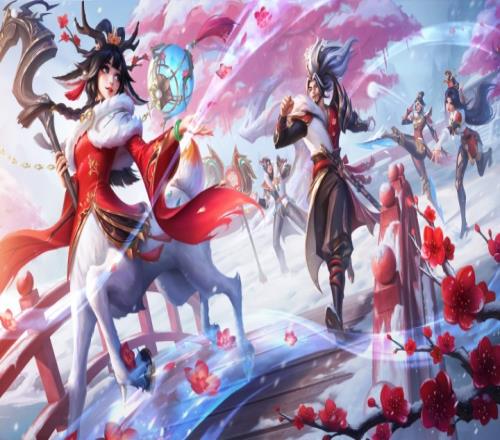 踏雪寻梅和龙马烈焰系列皮肤的宣传海报