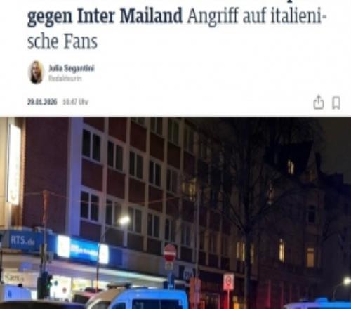 德媒：有多特足球流氓在欧冠赛前袭击国米球迷，警方随后进行搜查