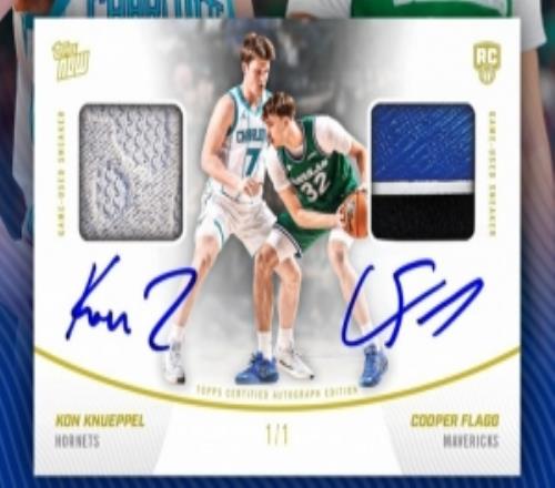 这值不少钱！昨日弗拉格&克尼佩尔球鞋已制成1of1双签球星卡