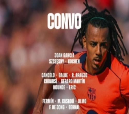 巴萨客战埃尔切大名单：费兰阿劳霍在列，佩德里和加维缺席