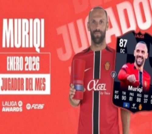 包办球队全部5球！官方：穆里奇当选西甲1月最佳球员