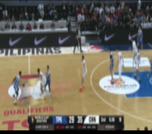 真进啊！陈盈骏干拔三分命中后卢峻翔撤步三分再进中国台北追平