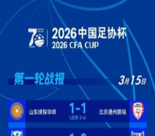 足协杯第一轮今日综述:北京通州鹏瑞、武汉联镇等五支球队晋级