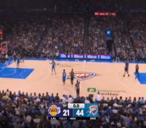 湖人首节罚球103雷霆但落后雷霆23分之多