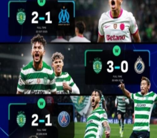 将战阿森纳!葡体本赛季欧冠主场5战全胜,含战胜卫冕冠军巴黎