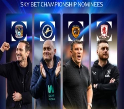 有悬念英冠年度最佳主教练候选：考文垂主帅兰帕德领衔4人名单