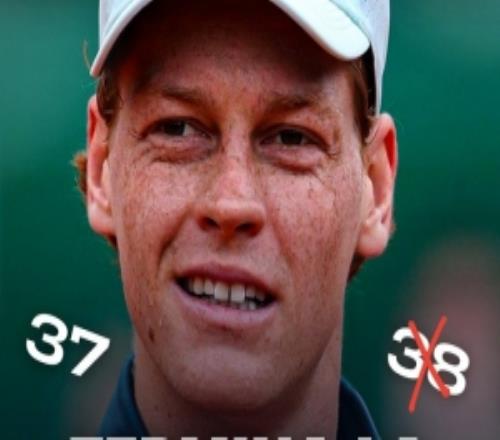 第二盘输给马哈奇!辛纳在大师赛的盘数连胜纪录告终,止步37盘