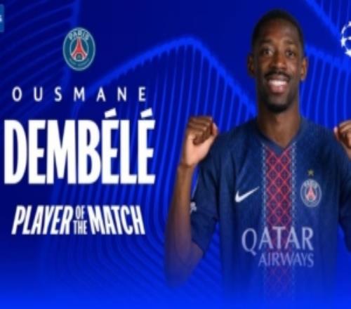 双响+2关键传球！登贝莱当选巴黎20利物浦一役全场最佳