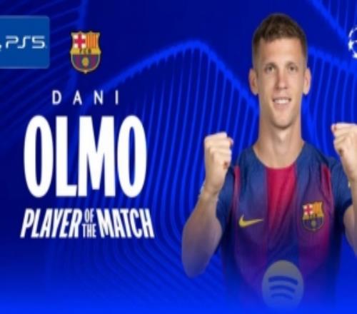 1助攻+3关键传球，官方：奥尔莫当选巴萨21马竞全场最佳