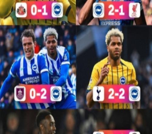 冲击欧战！布莱顿近5场英超比赛拿到13分