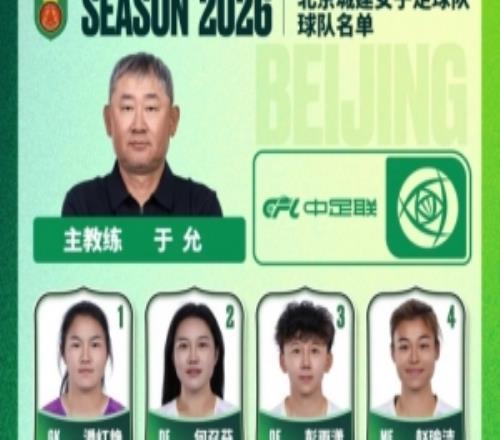 北京城建女足联赛名单：国脚张琳艳、陈巧珠、赵瑜洁、潘红艳领衔