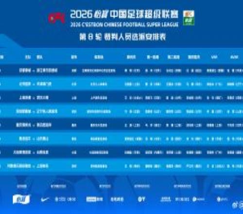 中超第8轮裁判：沈寅豪任国安vs津门虎主裁，麦麦提江主哨泰山
