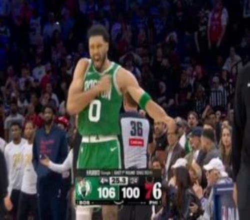 王姐归来！塔图姆45度单挑三分杀死比赛！单手捶胸激情庆祝！