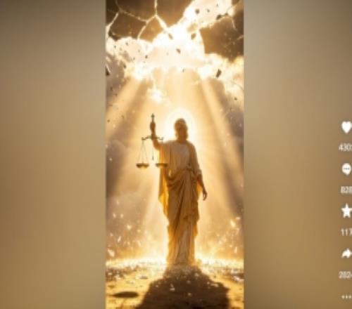 什么意思徐新社媒分享神像举着天秤照，并配文：