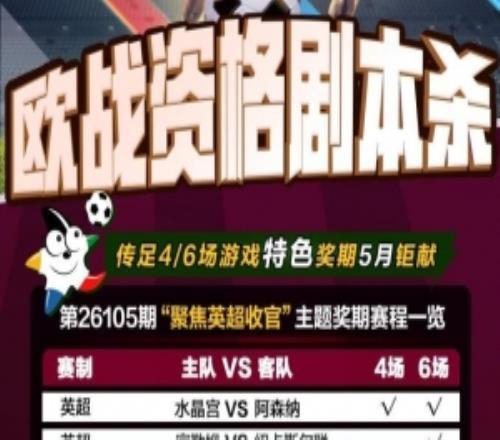 欧战资格剧本杀!传足特色奖期第26105期聚焦英超收官