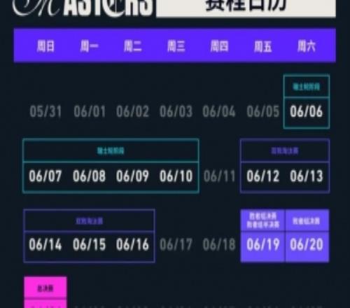 伦敦大师赛赛程赛制：6月6日打响一号种子EDG直接晋级八强