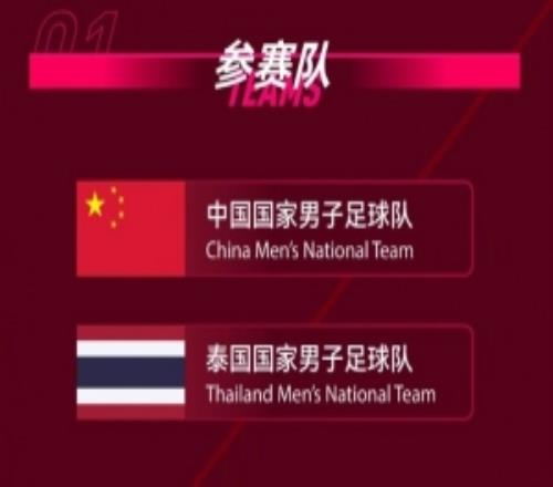 CFA中国之队金华国际足球邀请赛，中国队将坐镇主场迎战泰国队