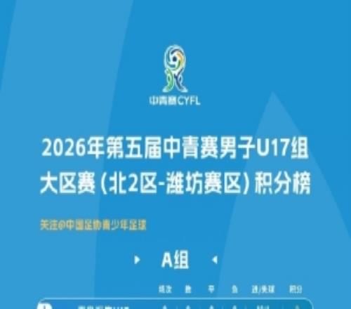 中青赛男子U17组大区赛北2区潍坊赛区积分榜和排位赛赛程表