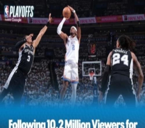 NBC：西决前五场平均收视人数达970万创有统计以来最佳收视纪录