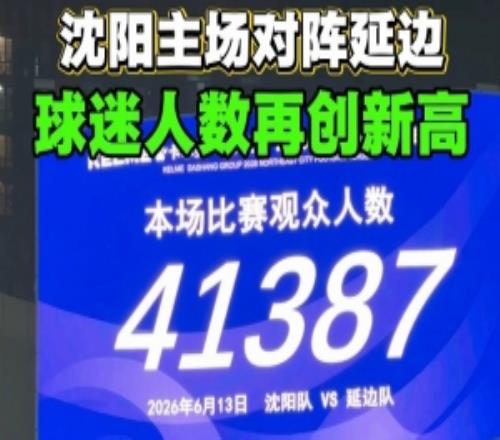 东北超第2轮沈阳主场对延边,铁西体育场现场观众41387人再创新高