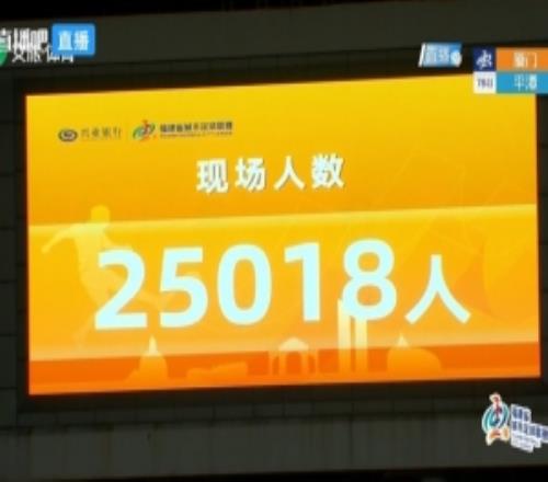 闽超第7轮厦门队主场对阵平潭队,现场观众人数达到25018人