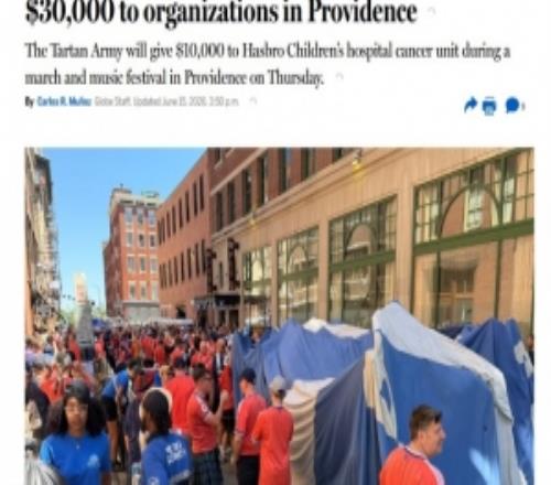 传递爱心!美媒:苏格兰球迷在美国当地城市捐赠近3万美元的善款