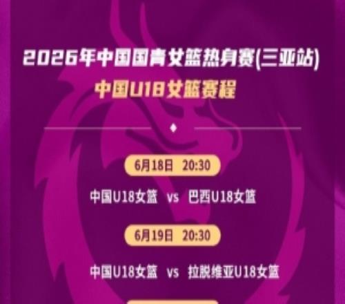 热身赛中国U18女篮将对阵巴西、拉脱维亚、伏伊伏丁那俱乐部