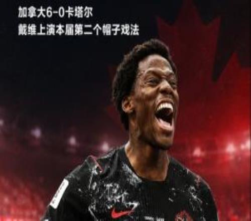 本届第二个帽子戏法！戴维戴帽加拿大60领先卡塔尔！