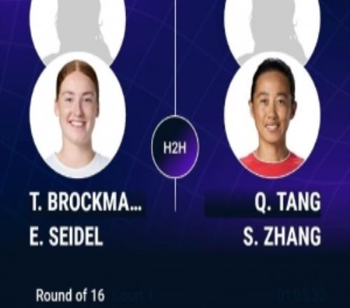 张帅汤千慧20布罗克曼赛德尔，晋级WTA500巴特洪堡站女双八强