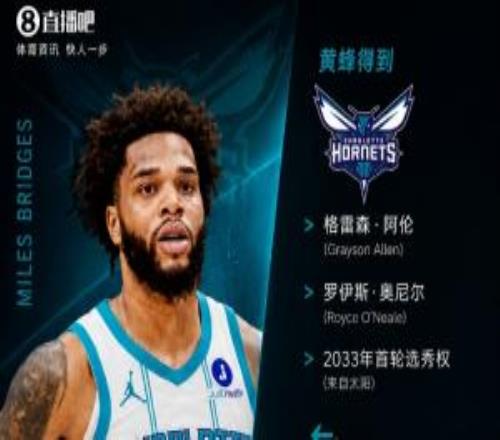 Shams：黄蜂将小乔+1首轮+1次轮送至太阳得阿伦+奥尼尔+33年首轮