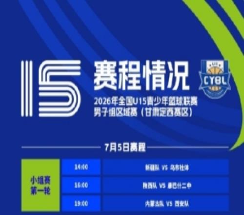 全国U15青少年篮球联赛男子组区域赛将于7月4日正式开打