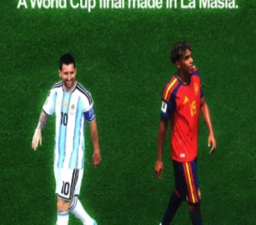 ESPN社媒晒梅西、亚马尔海报：拉玛西亚作育的天下杯决赛
