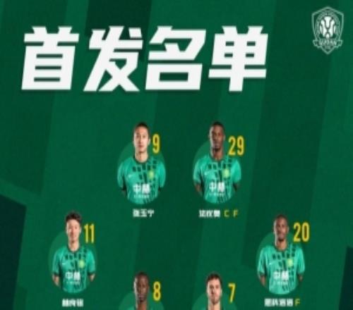 北京国安今日首发期待延续胜利势头我们一起战斗！