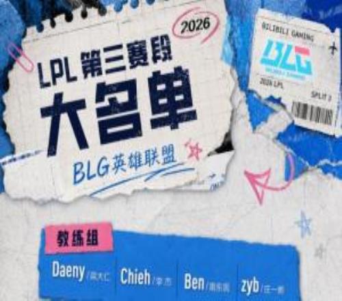 BLG宣布第三赛段职员名单：上单位Bin与Wenbo！其余稳固！