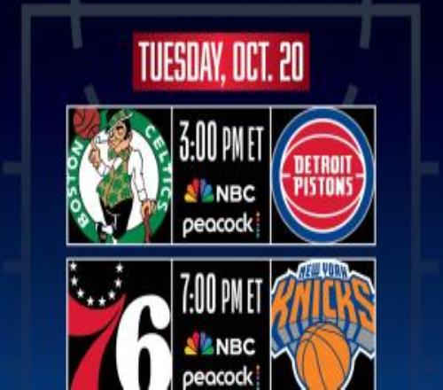10月21日开赛NBA：揭幕战绿军战活塞、76人打尼克斯、雷霆VS马刺