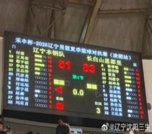 夏季对抗赛辽宁8183惜败吉林王岚嵚关键时刻连续三分未能救主