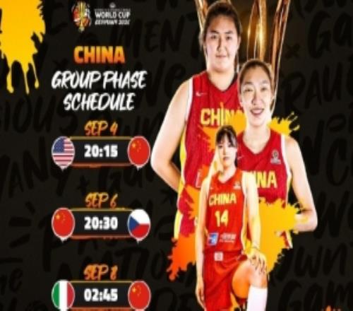 中国女篮世界杯小组赛程出炉：9月4日首战美国依次战捷克&意大利