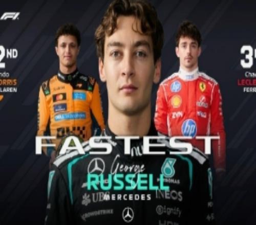 F1荷兰大奖赛冲刺赛排位赛：拉塞尔杆位，诺里斯P2，维斯塔潘P6