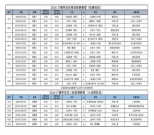 足协官方公布中超球队亚冠赛程：海港国安将在9月15日迎首战
