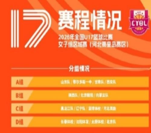2026年天下U17篮球角逐女子组区域赛在江西南昌和河北秦皇岛举行