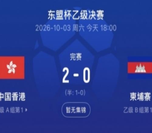 中国香港20柬埔寨夺东盟杯乙级冠军，孙铭谦助攻安永佳连场破门