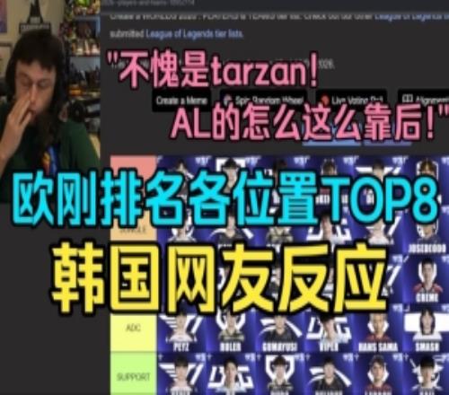 韩国网友评价Caedrel评各位置TOP8：感觉除了kael外其他都能接受